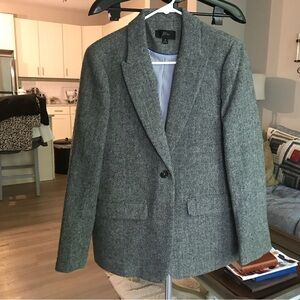 J. Crew Charcoal Herringbone Blazer